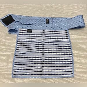 Alizeep Light Blue Polka Dot Tie men's Tie with pocket  Square Handkerchief